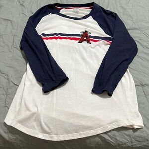 Pink Victoria’s Secret Los Angeles Angels Baseball 3/4 sleeve shirt Large